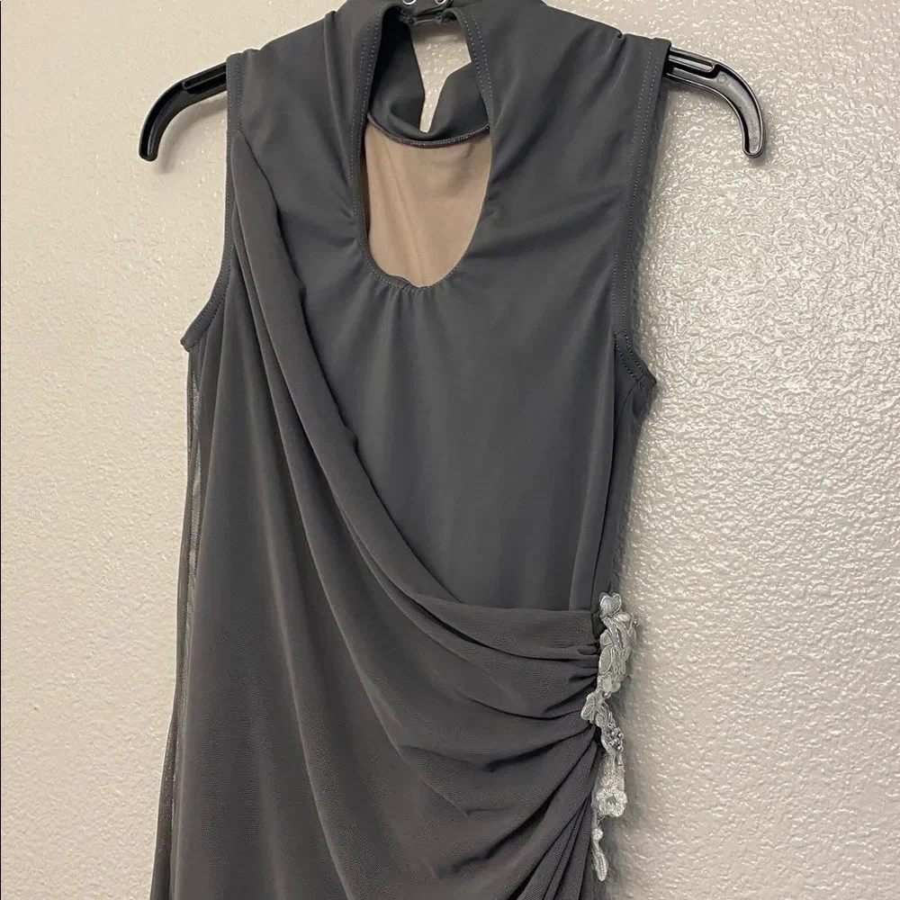 WEISSMAN Dance costume lyrical gray mesh dress Beneath Your Beautiful 12437 LC